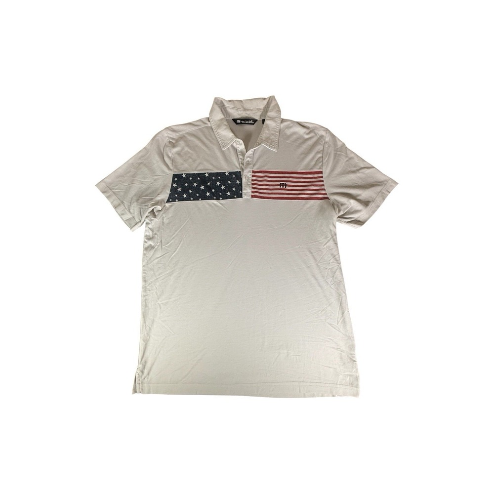 Travis Mathew Shirt Adult Extra Large White Polo Pullover Pima Golf America Mens